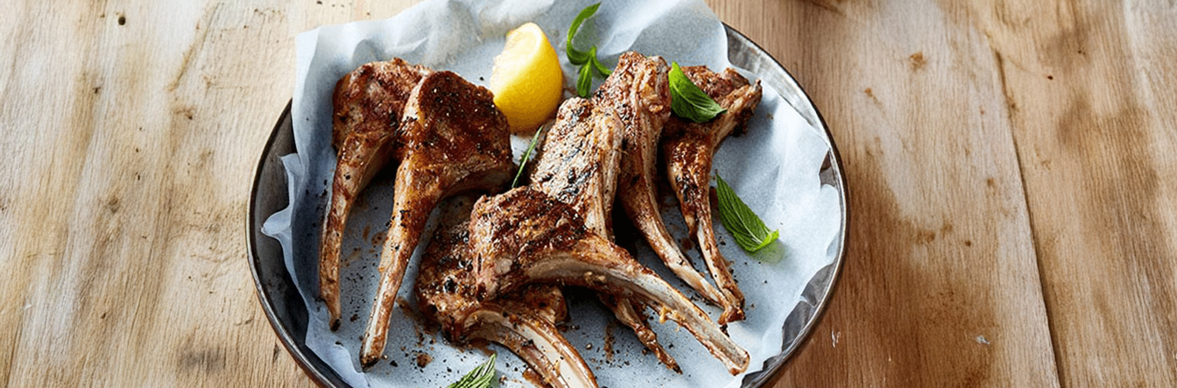 Lemon & Garlic Cutlets with Fresh Mint Sauce